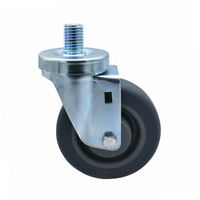 BK Resources 4SBR-6ST-GR Shelf Casters & Leveling Feet