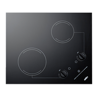Summit 21-1/4 Inch 2-Burner Radiant Electric Cooktop with Black Ceramic Glass Surface