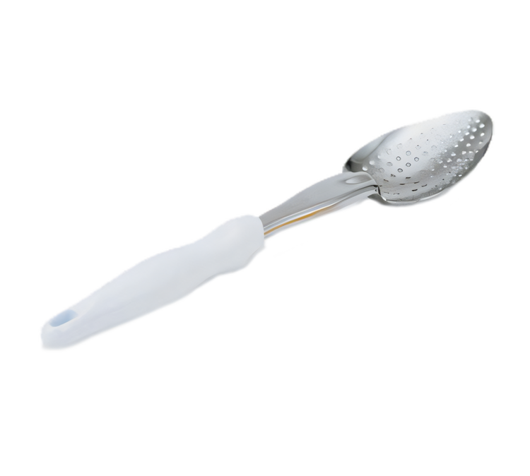 Product image #1 for Vollrath Ergo Grip Heavy Duty Perforated Serving Spoon with White Nylon Handle, 13-13/16 Inch