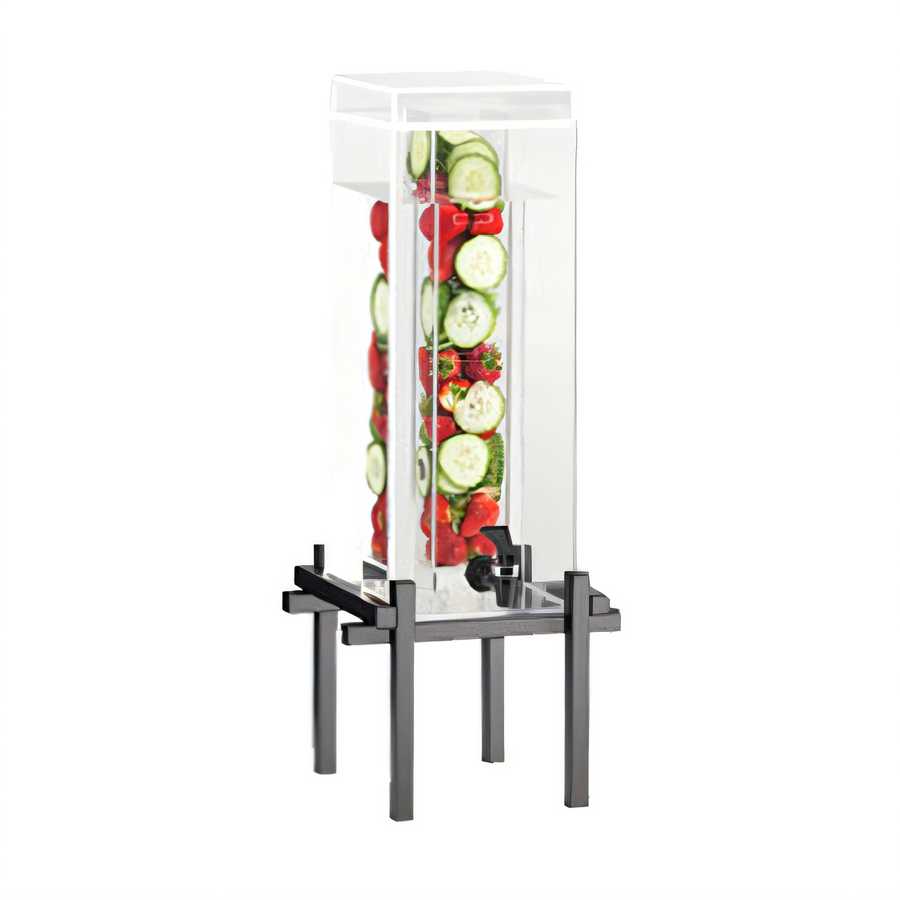 Product image #1 for One by One 1.5 Gallon Acrylic Infusion Beverage Dispenser with Drip Tray, Silver Metal Base