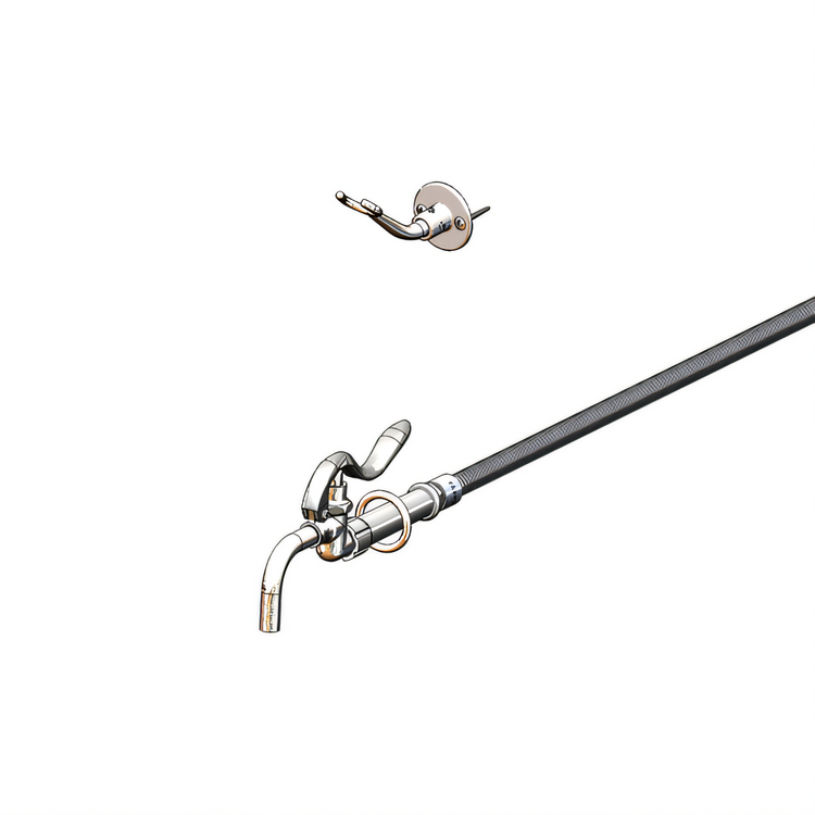 Product image #1 for Pot & Glass Filler with Curved Plain-End Nozzle, 68-Inch Flexible Stainless Steel Hose, and Wall Hook