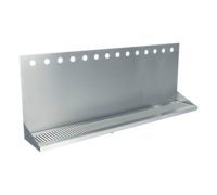 Wall-Mount Stainless Steel Drip Tray with Perforated Grill, 14 Holes, 48 x 6-3/8 x 14 Inches