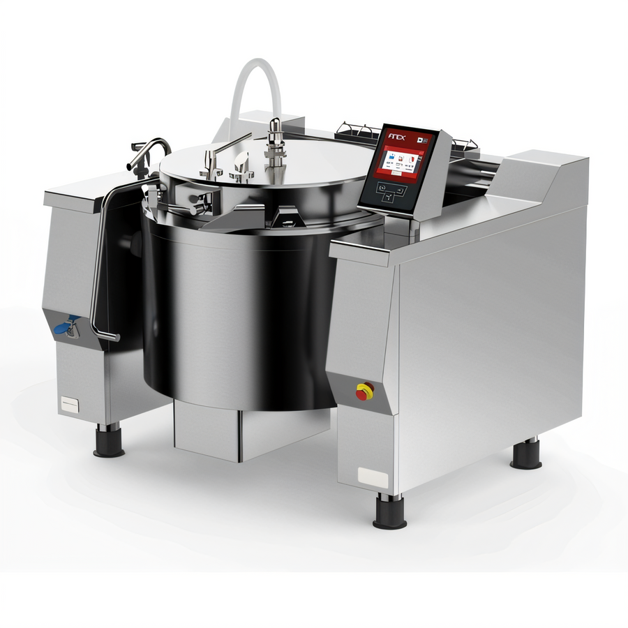 Product image #1 for Cucimix UCBTE082AV1 82 Gallon Electric Tilting Pressure Braising Pan with Mixer