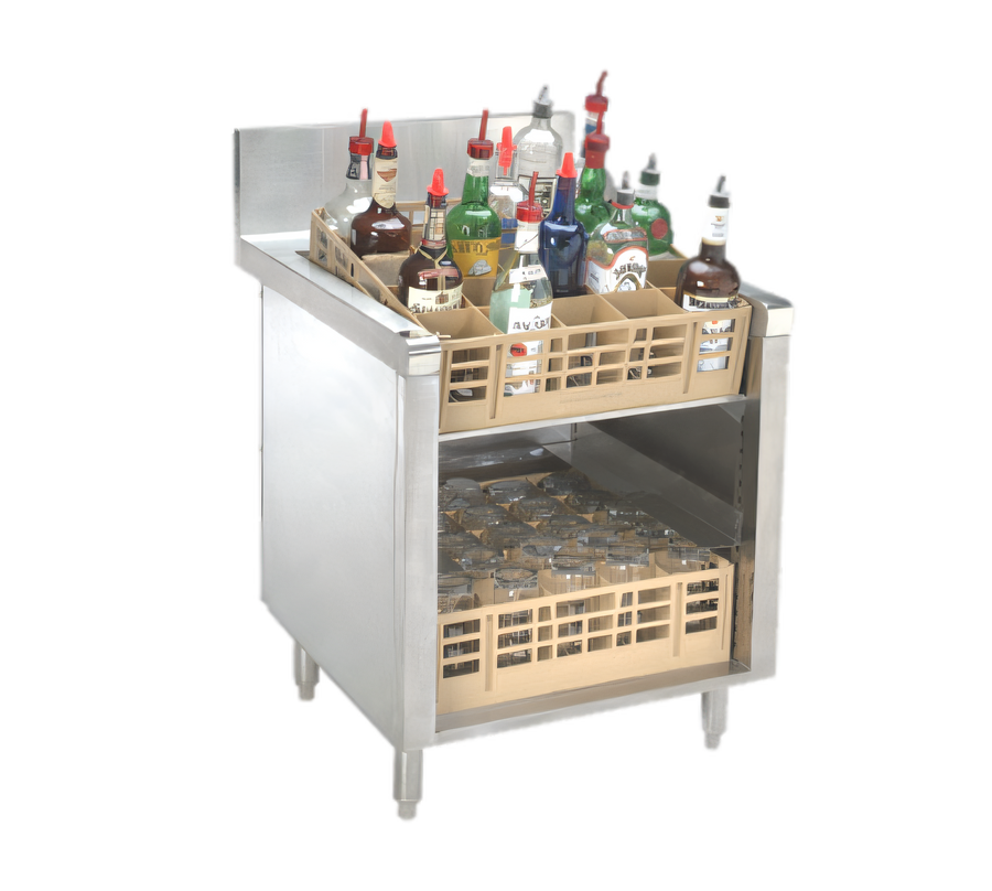 Product image #1 for Advance Tabco Prestige Supreme Underbar Slanted-Top Glass Rack Storage Unit, 24-Inch W x 30-Inch D x 36-Inch H, 3-Rack Capacity
