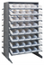 Thumbnail image #1 for Quantum Sloped Double-Sided Pick Rack with 16 Shelves and 80 Clear Bins