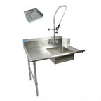 Thumbnail image #1 for BK Resources BKSDT-36-L-P3-G 36-Inch Straight Soiled Dish Table, Left-to-Right, 20 x 20 x 8-Inch Pre-Rinse Sink, 10-Inch Backsplash