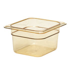 Thumbnail image #1 for Cambro H-Pan™ 64HP150 High-Heat Plastic Food Pan, 1/6 Size, 4" Deep, Amber Case of 6