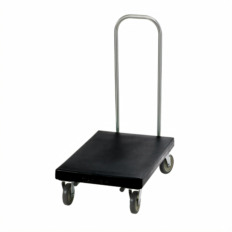 Product image #2 for Cambro Black Plastic Utility Truck with Chrome Handle, 600 lb. Capacity