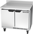 Thumbnail image #1 for Beverage-Air WTR34HC Two-Section 34-Inch Shallow-Depth Solid Door Worktop Refrigerator