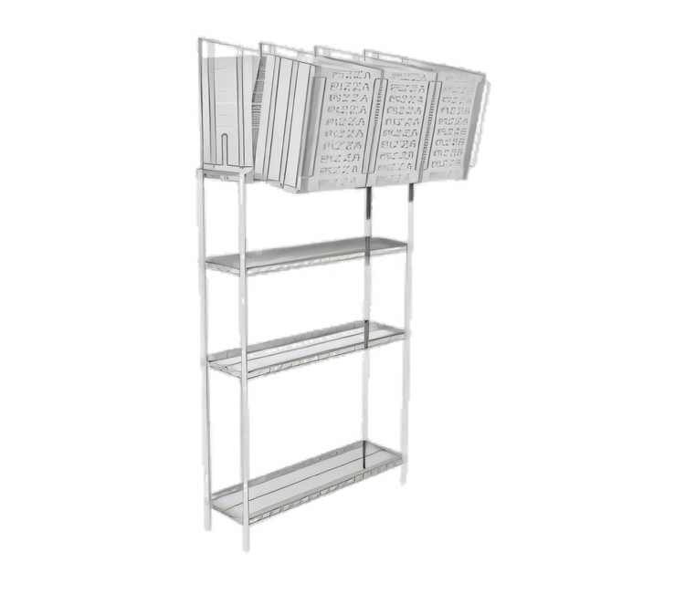 Product image #1 for Eagle Group Pizza Carry-Out Workstation with Wire Shelves and Pizza Box Dividers, 48 x 33 x 98 Inches, Zinc Finish