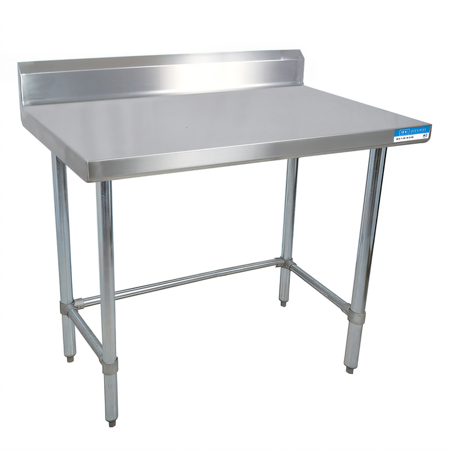 Product image #1 for BK Resources Open Base Stainless Steel Work Table with 5-Inch Backsplash, 72 x 30 Inches