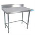 Thumbnail image #1 for BK Resources Open Base Stainless Steel Work Table with 5-Inch Backsplash, 72 x 30 Inches