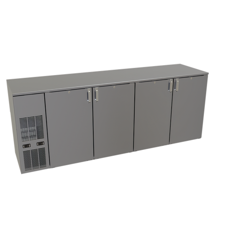 Product image #1 for Glastender C2FB92 Two-Zone Front-Serviced Bar Profile Back Bar Cooler, 92 Inch, Four-Section