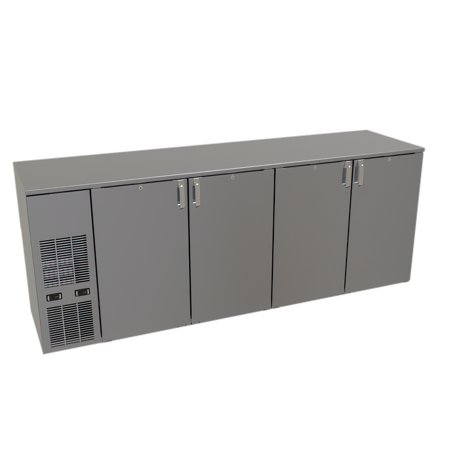 Product image #1 for Glastender C2FB92 Two-Zone Front-Serviced Bar Profile Back Bar Cooler, 92 Inch, Four-Section
