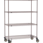 Thumbnail image #1 for Metro Super Erecta SE-1860K4-68-M4 Mobile Wire Shelving Unit, 60"W x 18"D x 68"H, 900 lbs per unit, evenly distributed1" shelf adjustment, (4) wire