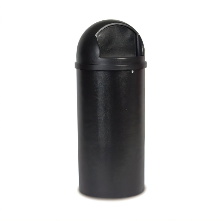 Product image #1 for Marshal Classic 25 Gallon Round Bathroom Trash Can with Dome Lid, Black