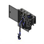 Thumbnail image #1 for T&S Brass B-7232-U01WS5 Retractable Hose Reel Assembly with Stainless Steel Water Control Cabinet, Open Coated Reel, 35-Foot Hose, Wall Mount