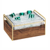 Thumbnail image #1 for Mid-Century Rectangular Ice Housing with Clear Polycarbonate Pan, Wood and Brass Frame, 11-1/4
