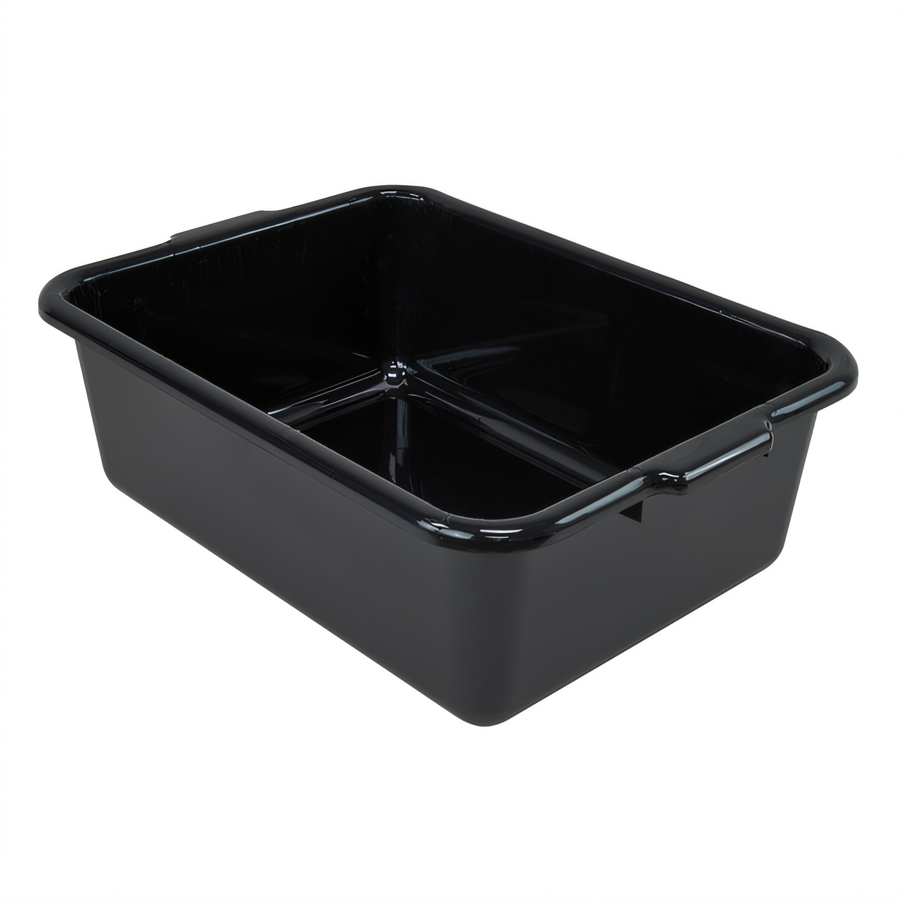 Product image #1 for Quantum 15-Inch x 21-Inch x 7-Inch Black Polypropylene Flat-Bottom Bus Tub