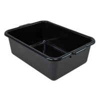 Quantum 15-Inch x 21-Inch x 7-Inch Black Polypropylene Flat-Bottom Bus Tub