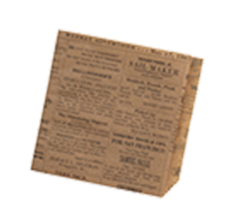 Product image #1 for American Metalcraft Preformed Fry Paper Bag Food Basket Liner, 7 x 6 Inch, Natural Newsprint