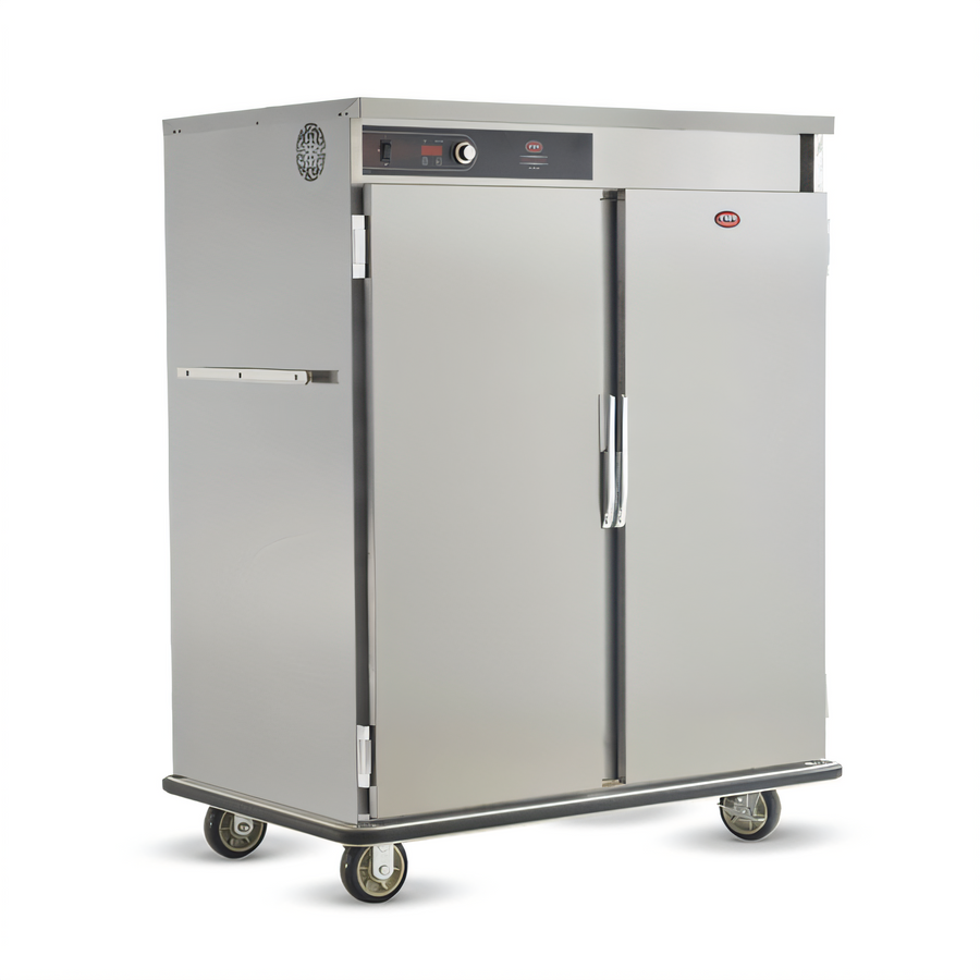 Product image #1 for FWE TST-20 Slim-Line Mobile 2-Door Heated Holding Cabinet, Stainless Steel, Forced-Air Heat
