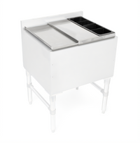 John Boos Slim-Line Underbar Ice Bin/Cocktail Unit Lid with Bottle Well Holder, 30 x 18 Inches, Stainless Steel