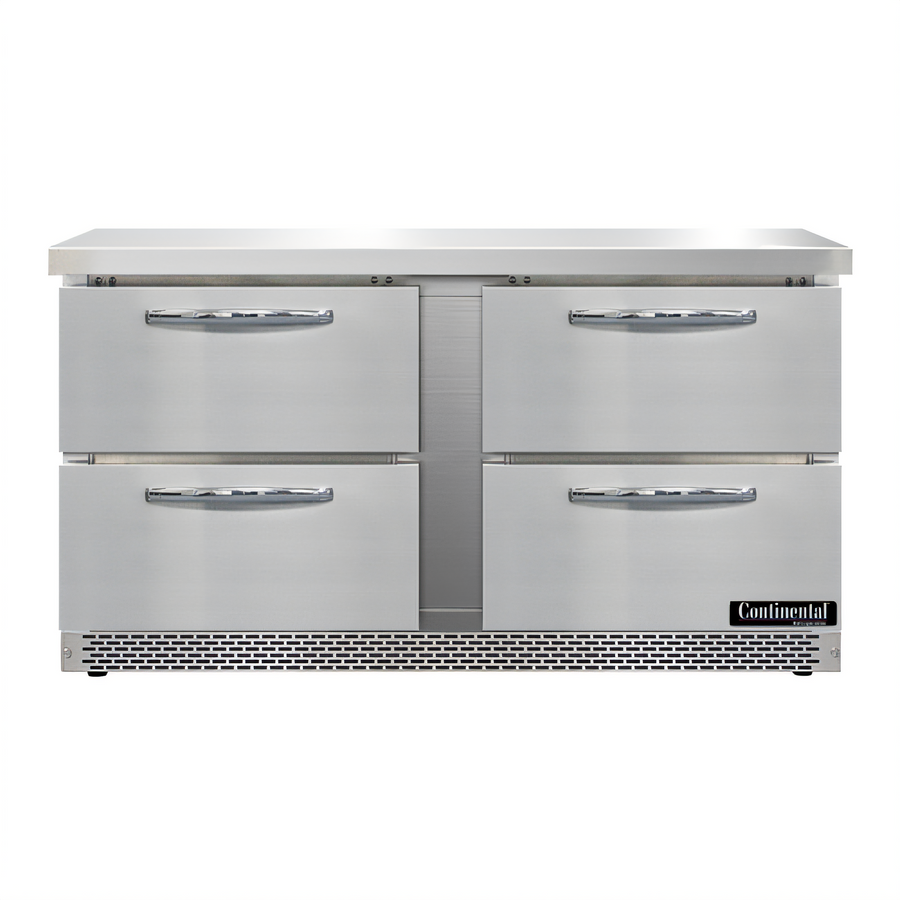 Product image #1 for Continental Refrigerator SWF60N-FB-D 60" Two-Section Work Top Freezer with Drawers