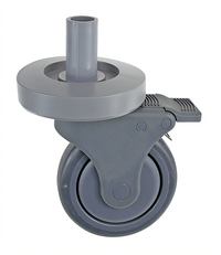 Quantum Millenia Shelf Caster Kit with 4 Swivel Polymer Casters, 2 Brakes