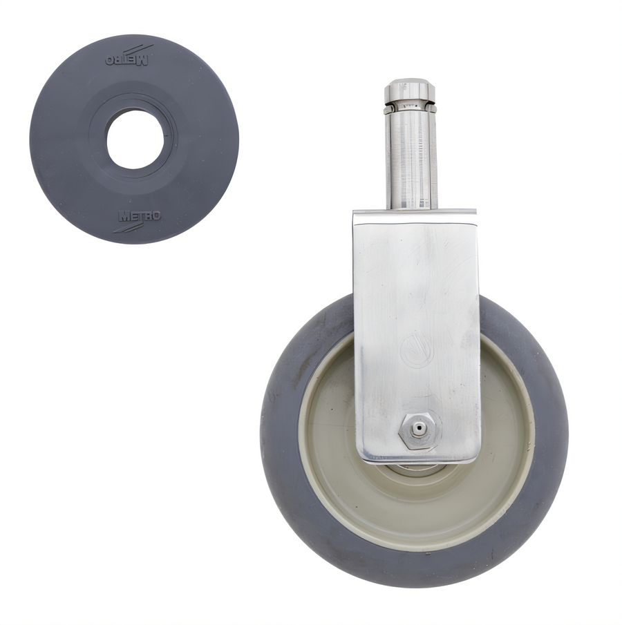 Product image #1 for Metro Super Erecta 5-Inch Rigid Cart-Washable Stem Caster with Polyurethane Wheel and Bumper