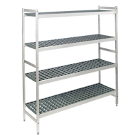 Fermostock 4-Tier Stationary Starter Polymer Shelving Unit, 35W x 14D x 83H, Gray