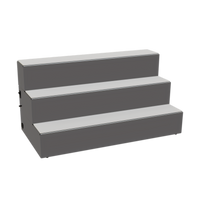 Glastender 24-Inch Wide 3-Tier Lighted Liquor Display with LED Lights, Black Vinyl-Clad Steel