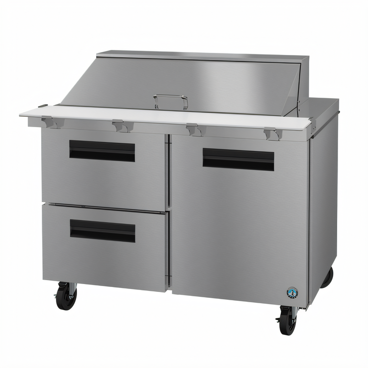 Product image #1 for Hoshizaki Steelheart SR48B-18MD2 48-Inch Two-Section Mega Top Prep Refrigerator with 1 Door and 2 Drawers