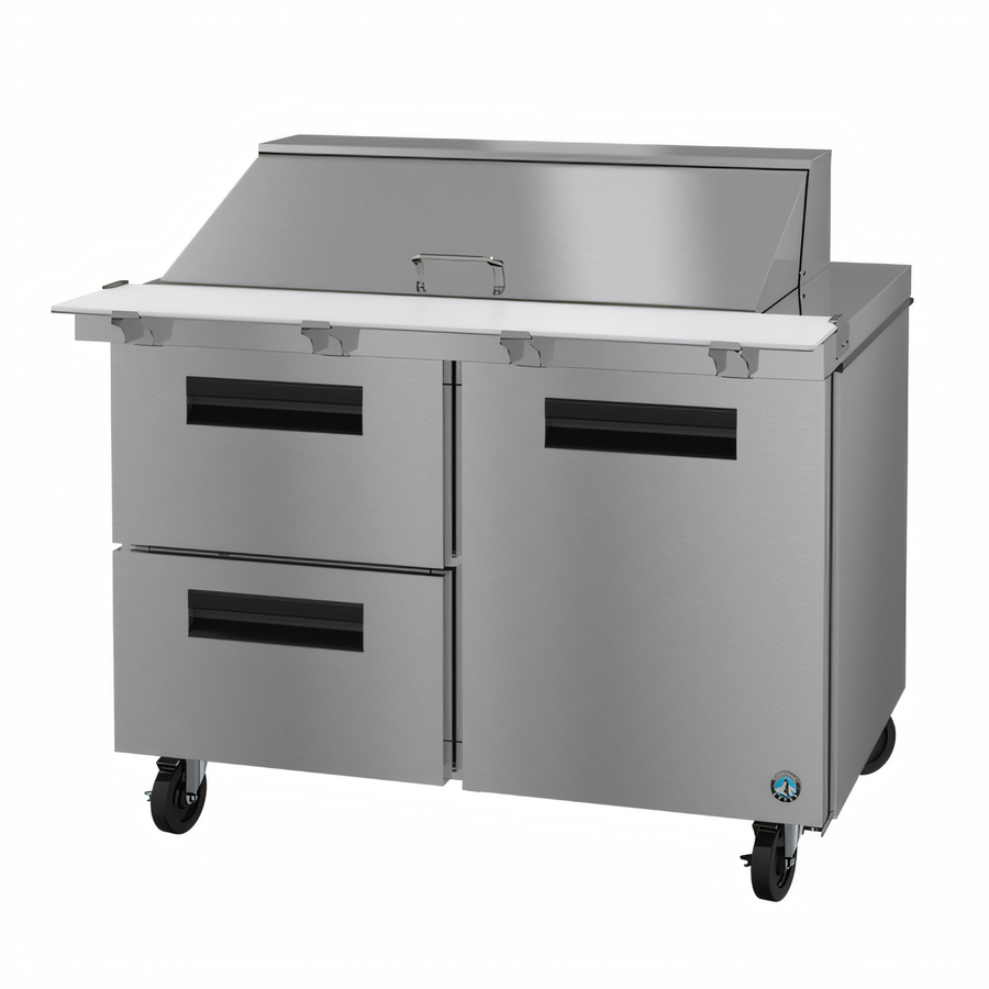 Product image #1 for Hoshizaki Steelheart SR48B-18MD2 48-Inch Two-Section Mega Top Prep Refrigerator with 1 Door and 2 Drawers