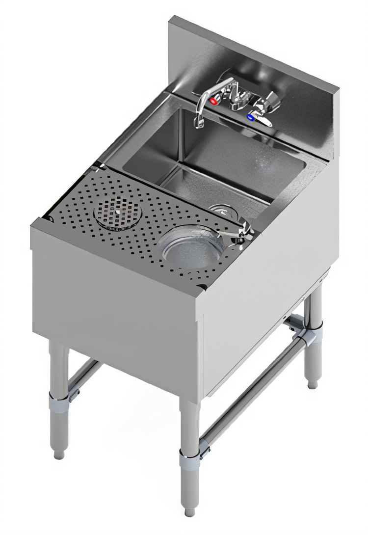 Product image #1 for Eagle Spec-Bar Dump Sink with Glass Rinser, 18-Inch Wide, 10 x 14 x 7-Inch Sink, Deck-Mount Faucet