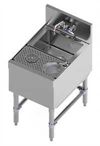 Eagle Spec-Bar Dump Sink with Glass Rinser, 18-Inch Wide, 10 x 14 x 7-Inch Sink, Deck-Mount Faucet