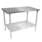 Thumbnail image #1 for John Boos ST6-48132SSW 132 x 48-Inch Stainless Steel Work Table, 16-Gauge 300 Series Flat Top with Welded Undershelf