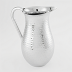 Thumbnail image #1 for American Metalcraft BWPH84 84 oz Long Neck Bell Pitcher, Hammered 201 Stainless Steel, with Ice Guard Case of 6
