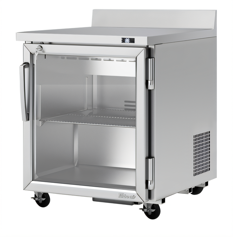 Product image #1 for Turbo Air PRO Series One-Section Glass Door Worktop Refrigerator, 6.8 Cu. Ft., Stainless Steel, 115V