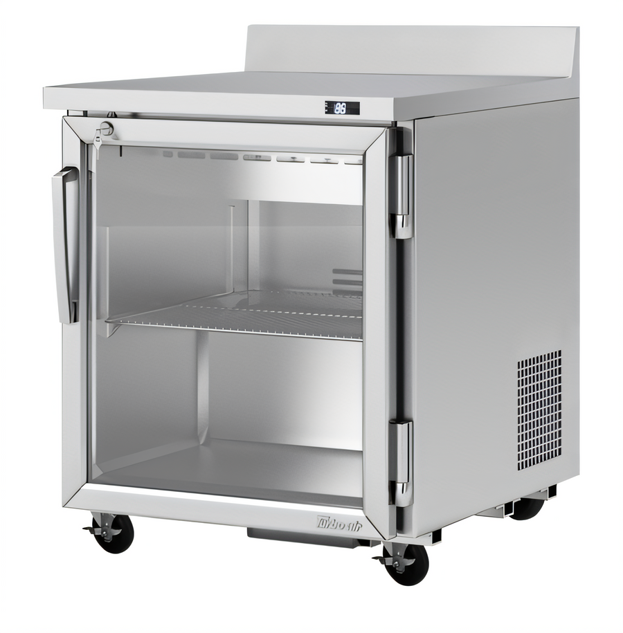 Product image #1 for Turbo Air PRO Series One-Section Glass Door Worktop Refrigerator, 6.8 Cu. Ft., Stainless Steel, 115V