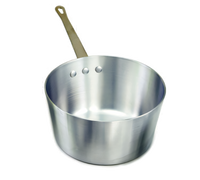 Crestware Heavy Gauge Brushed Aluminum Tapered Sauce Pan, 4.5 Qt, 9-Inch Dia., Riveted Handle