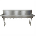 Thumbnail image #1 for BK Resources Four Station Freestanding 304 Stainless Steel Hand Wash Sink, 96 Inch W x 19-7/8 Inch D