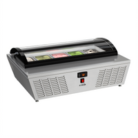 KoolMore 39-Inch 5-Pan Countertop Ice Cream Display Freezer with Curved Glass Top