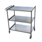 Thumbnail image #1 for Turbo Air Economy TBUS-1828E 18 x 28-Inch 3-Shelf 430 Stainless Steel Utility Bus Cart with Solid Shelves and 4-Inch Rubber Casters