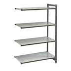 Thumbnail image #1 for Cambro Camshelving® Basics Plus CBA243684S4580 4-Tier Solid Add-On Shelving Unit, 24" D x 36" W x 84" H, Brushed Graphite