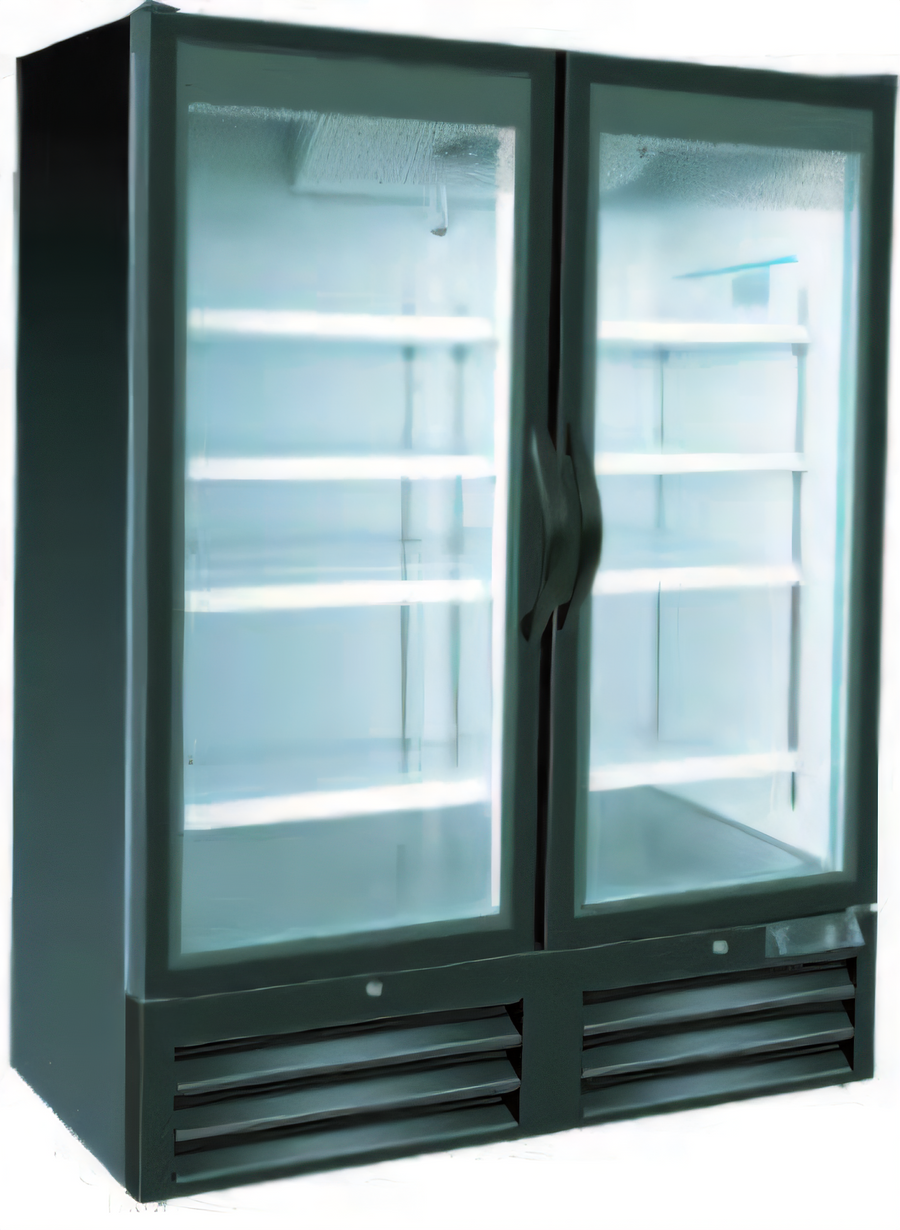 Product image #1 for Kool-It Two-Section Glass Door Freezer Merchandiser, Black, 18" x 26" Sheet Pan Capacity