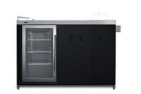 Summit Appliance CARTOS54RG 58-Inch Portable Outdoor Kitchenette with Glass Door Refrigerator and Sink