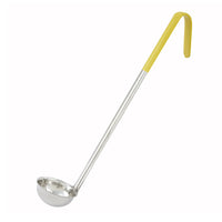 Winco Yellow Color-Coded 1 oz Stainless Steel Ladle with 12-Inch Handle