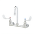 Thumbnail image #1 for T&S Brass Wall Mount Mixing Pantry Faucet, 8-Inch Centers, Rigid/Swivel Gooseneck, 1.0 GPM Aerator