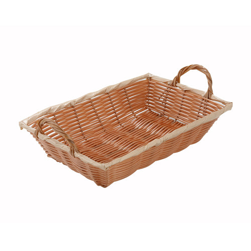 Product image #1 for Winco Natural Rectangular Woven Polypropylene Fast Food Basket with Handles